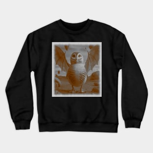 AI generated Owl with bat wings Crewneck Sweatshirt